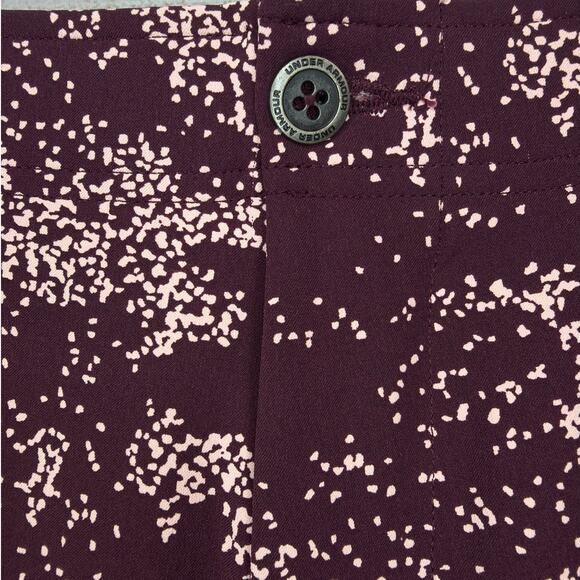 NWT Under Armour Golf Printed Burgundy Shorts Mens Size 34 (1377303-600) - Picture 2 of 9